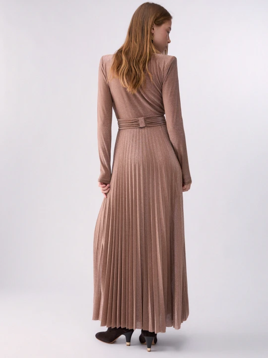 Zdjęcie produktu Liu Jo Long Pleated Lurex Dress Nude