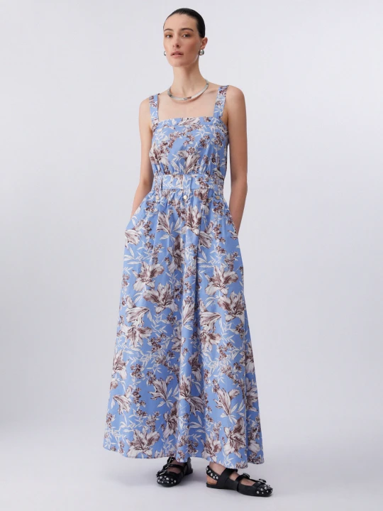 Zdjęcie produktu Liu Jo Long Poplin Dress Light Blue With Print