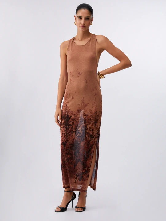 Zdjęcie produktu Liu Jo Long Printed Knit Dress brązowy