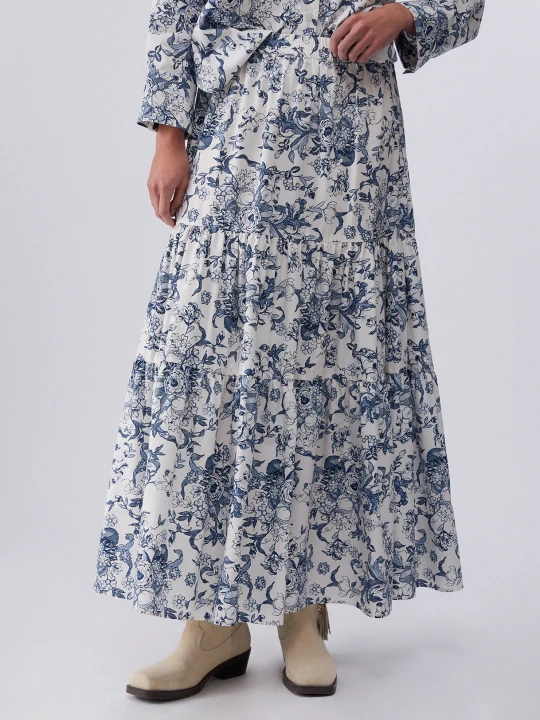 Zdjęcie produktu Liu Jo Long Printed Poplin Skirt niebieski