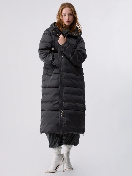 Zdjęcie produktu Liu Jo Long Quilted Down Jacket With Hood szary