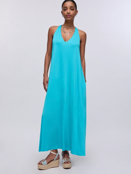 Zdjęcie produktu Liu Jo Long Shiny Jersey Dress Light Blue