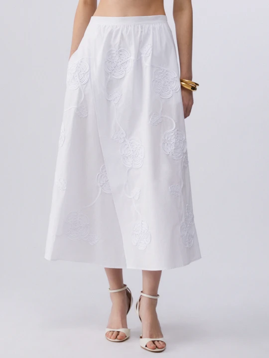 Zdjęcie produktu Liu Jo Long Skirt With Embroidery biały