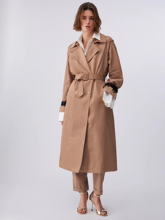 Zdjęcie produktu Liu Jo Long Trench Coat With Belt brązowy