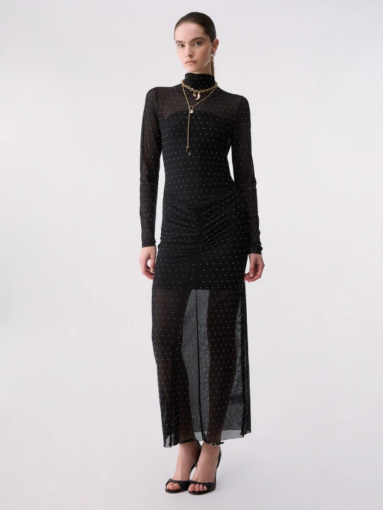 Zdjęcie produktu Liu Jo Long Tulle Dress With Rhinestones czarny