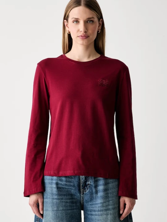 Zdjęcie produktu Liu Jo longsleeve damski bawełniany czerwony