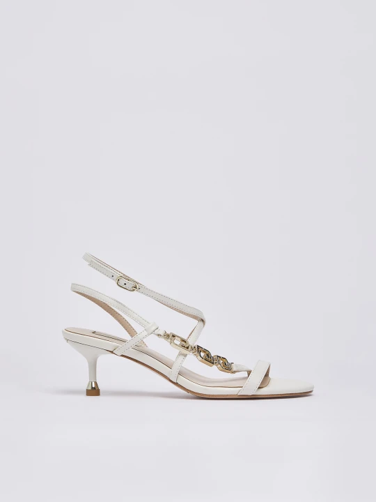 Zdjęcie produktu Liu Jo Low-heeled Sandals With Bejewelled Logo Milk