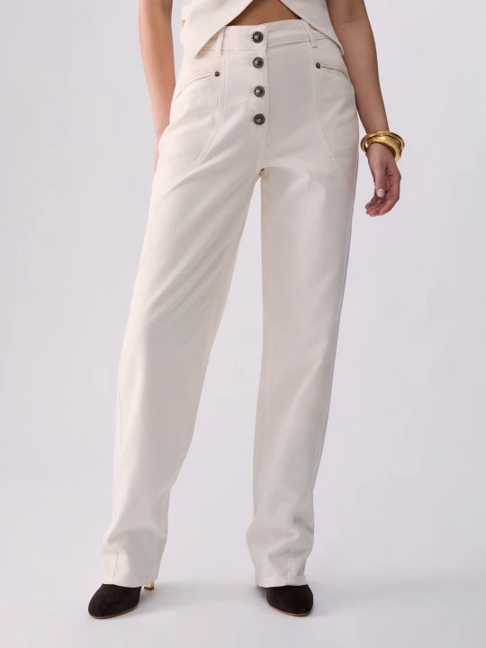 Zdjęcie produktu Liu Jo Trousers Baggy Low-waisted biały