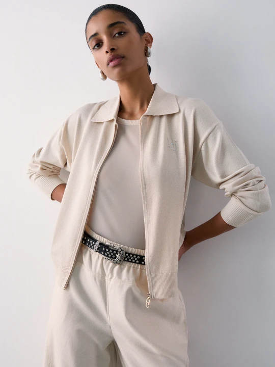 Zdjęcie produktu Liu Jo Lurex Top And Cardigan Set biały