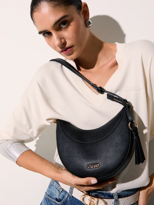 Zdjęcie produktu Liu Jo Medium Hobo Bag With Charm czarny