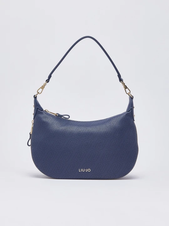 Zdjęcie produktu Liu Jo Medium Hobo Bag With Monogram Logo niebieski