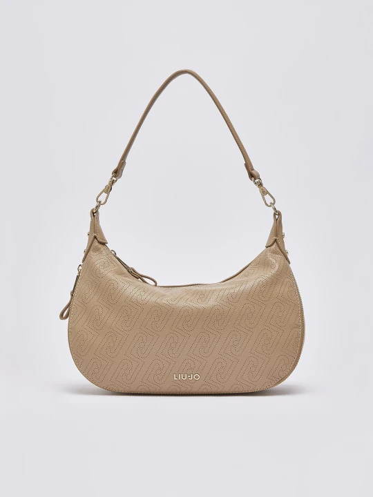 Zdjęcie produktu Liu Jo Medium Hobo Bag With Monogram Logo Camel