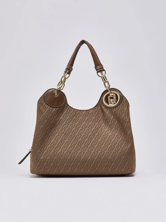 Zdjęcie produktu Liu Jo Medium Jacquard Satchel Bag beżowy