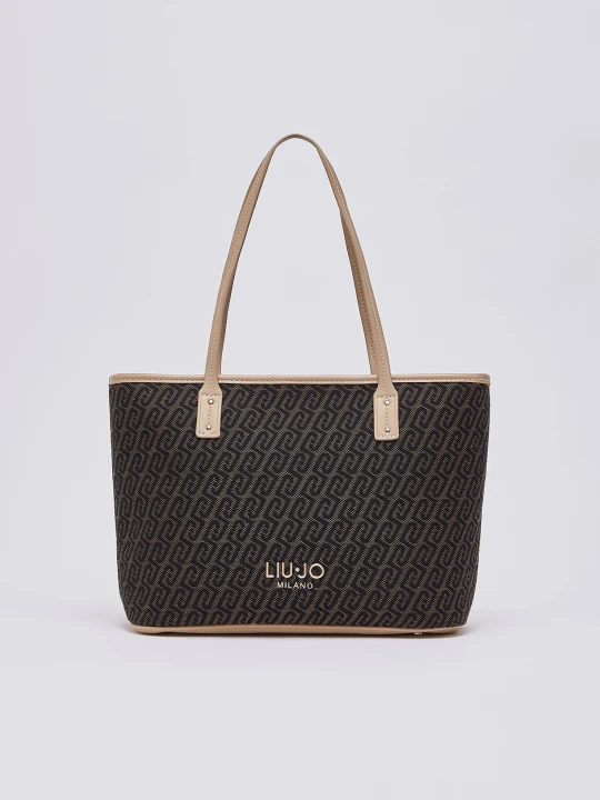 Zdjęcie produktu Liu Jo Medium Jacquard Shoulder Bag Dark Brown