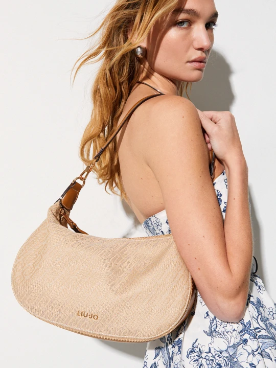 Zdjęcie produktu Liu Jo Medium Jacquard Shoulder Bag beżowy