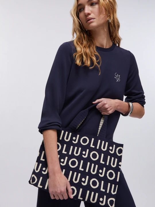 Zdjęcie produktu Liu Jo Medium Knit Tote Bag Dark Blue