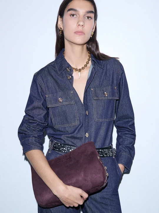 Zdjęcie produktu Liu Jo Medium Microfiber Crossbody Bag Aubergine