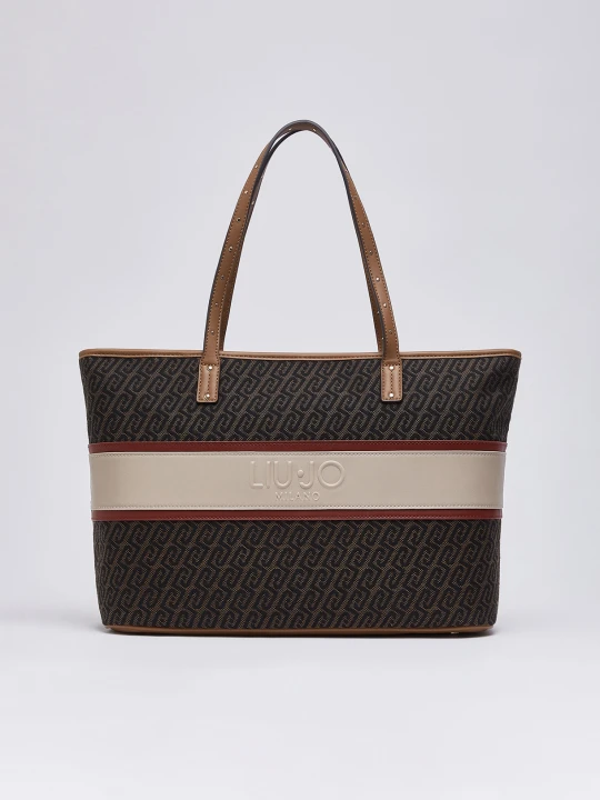 Zdjęcie produktu Liu Jo Medium Monogram Tote Bag Dark Brown