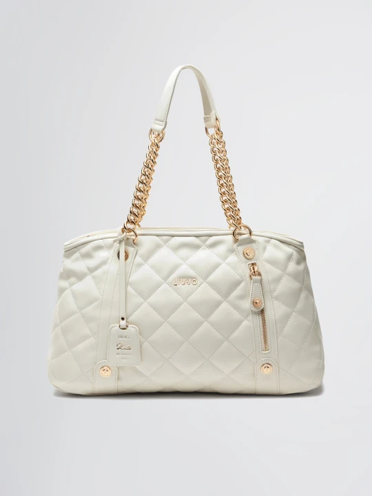 Zdjęcie produktu Liu Jo Medium Quilted Tote Bag With Charm Cream