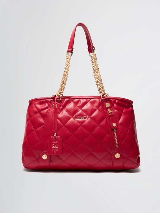Zdjęcie produktu Liu Jo Medium Quilted Tote Bag With Charm czerwony