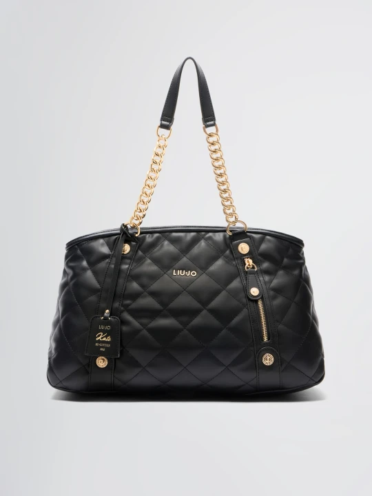 Zdjęcie produktu Liu Jo Medium Quilted Tote Bag With Charm czarny