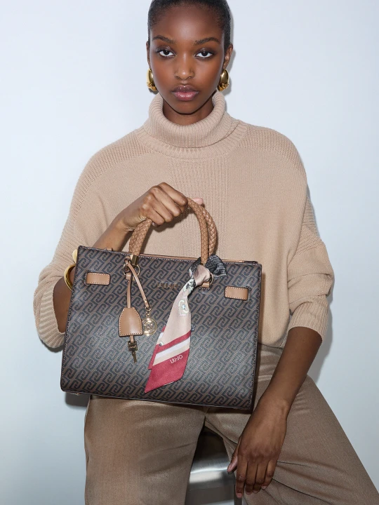 Zdjęcie produktu Liu Jo Medium Satchel Bag With Scarf beżowy