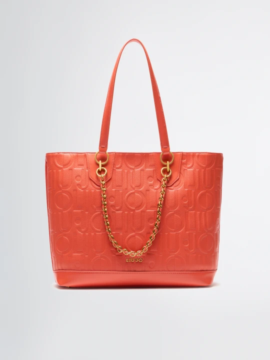 Zdjęcie produktu Liu Jo Medium Tote Bag With Decorative Charm pomarańczowy