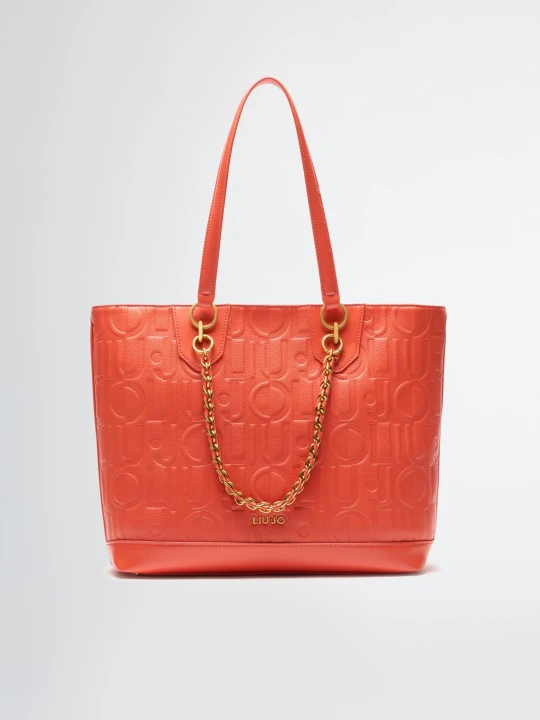 Zdjęcie produktu Liu Jo Medium Tote Bag With Decorative Charm pomarańczowy