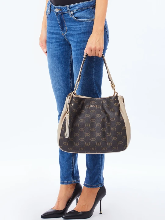 Zdjęcie produktu Liu Jo Medium Tote Bag With Logo beżowy