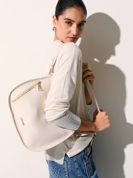 Zdjęcie produktu Liu Jo Medium Zip-up Hobo Bag Cream