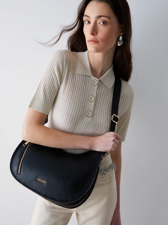 Zdjęcie produktu Liu Jo Medium Zip-up Hobo Bag czarny