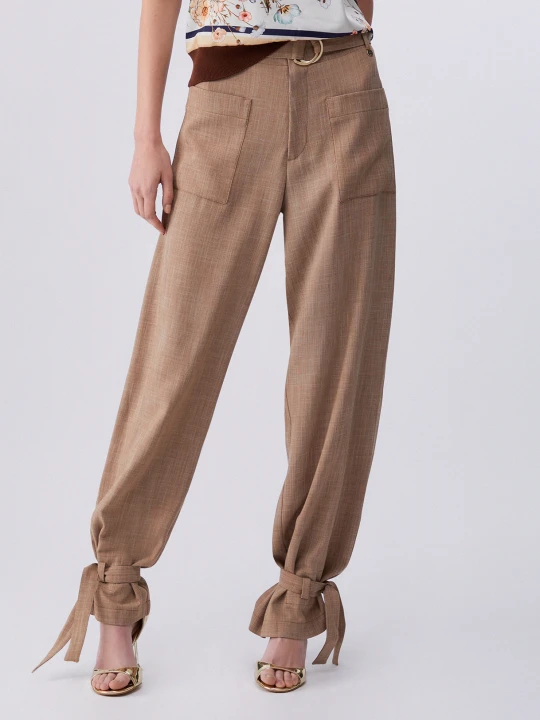 Zdjęcie produktu Liu Jo Mélange Fabric Trousers Biscuit