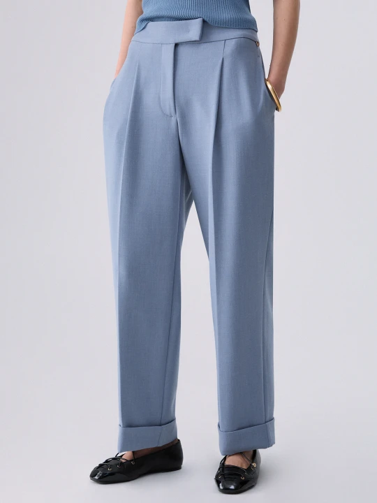Zdjęcie produktu Liu Jo Mélange Trousers With Cuff Light Blue