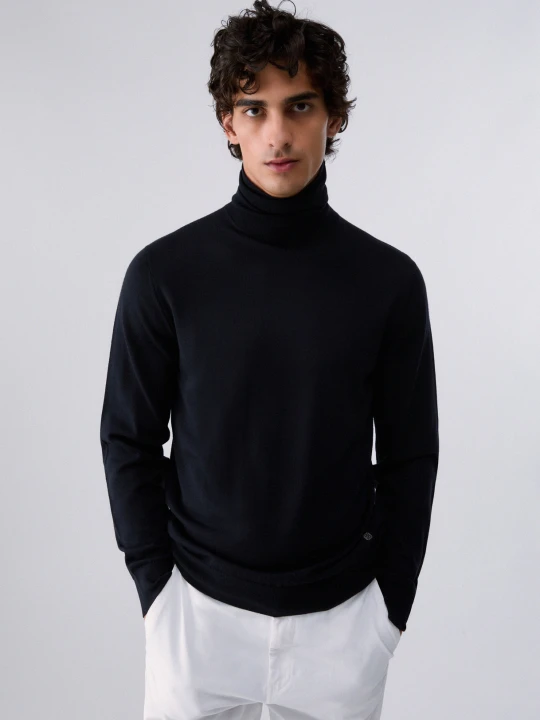 Zdjęcie produktu Liu Jo Merino Wool Turtleneck Sweater Dark Blue
