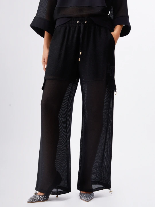 Zdjęcie produktu Liu Jo Mesh Cargo Trousers czarny