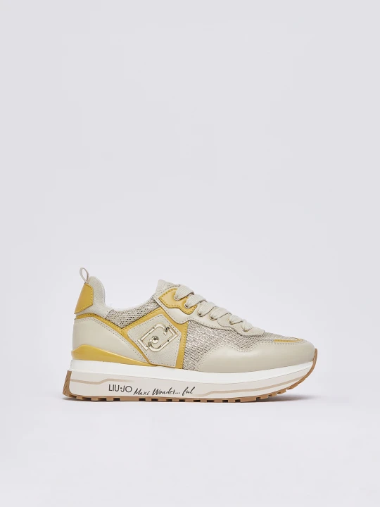 Zdjęcie produktu Liu Jo Mesh Platform Sneakers With Sequins beżowy