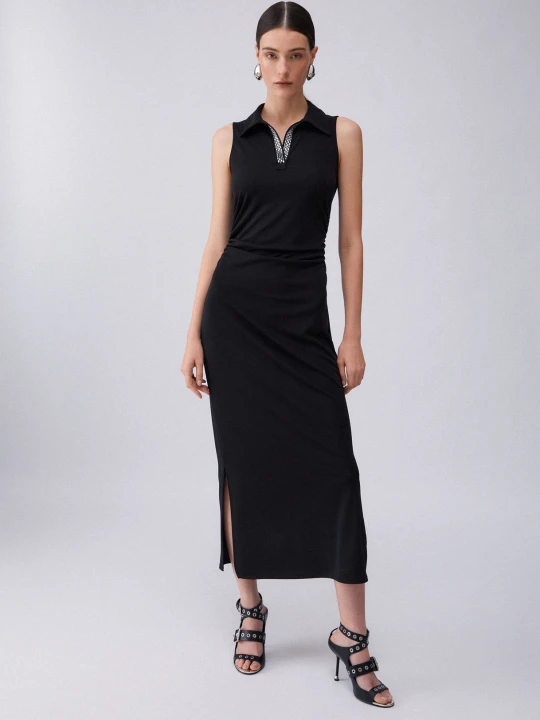 Zdjęcie produktu Liu Jo Midi Dress With Gemstones czarny