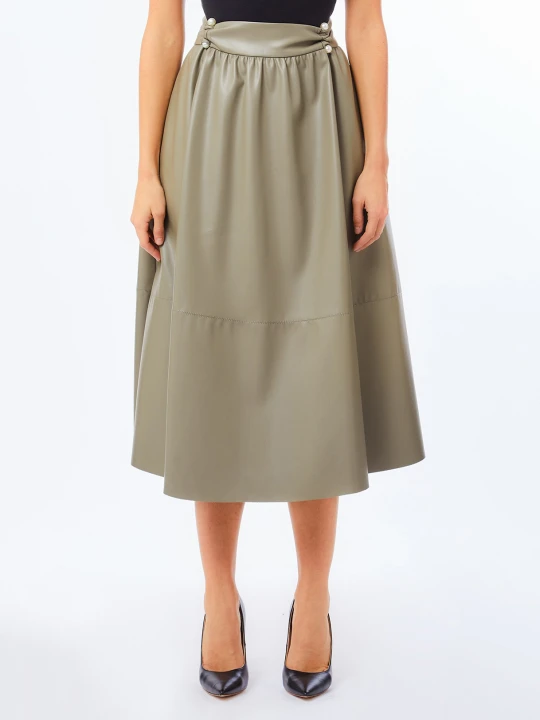 Zdjęcie produktu Liu Jo Midi Skirt In Coated Fabric zielony