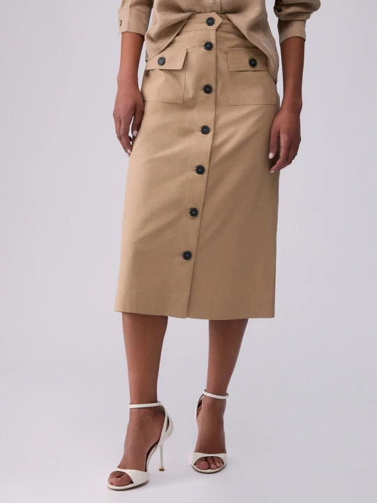 Zdjęcie produktu Liu Jo Midi Skirt With Buttons beżowy