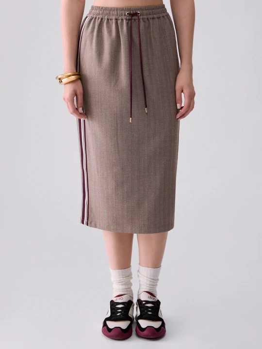 Zdjęcie produktu Liu Jo Midi Skirt With Side Tape beżowy