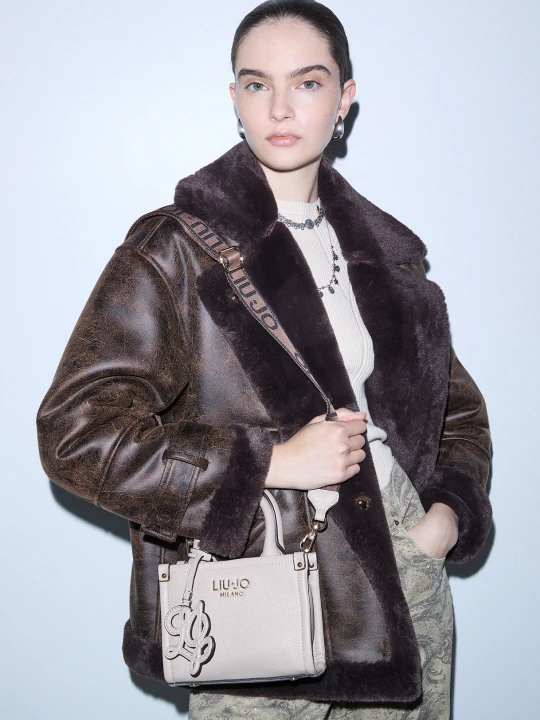 Zdjęcie produktu Liu Jo Mini Bag With Jacquard Shoulder Strap biały