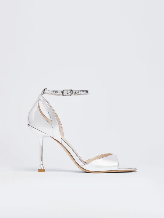 Zdjęcie produktu Liu Jo Patent Leather Sandals With Heel srebrny