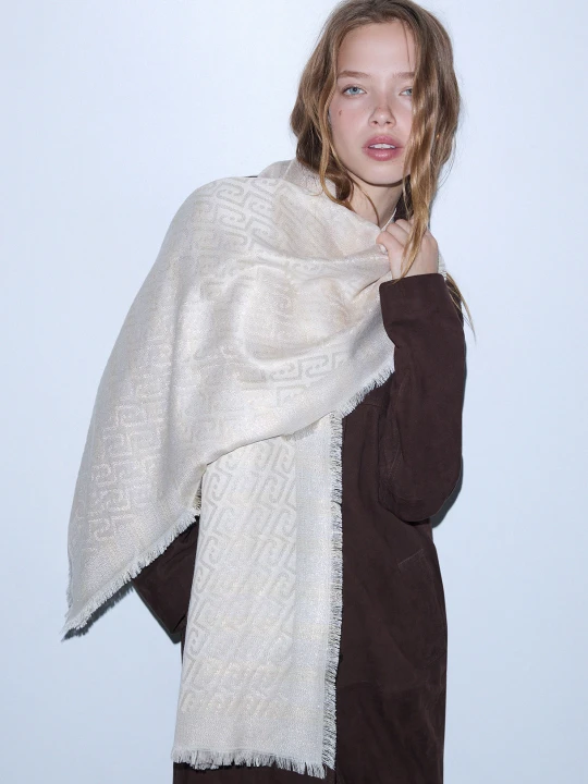 Zdjęcie produktu Liu Jo Monogram Jacquard Stole beżowy