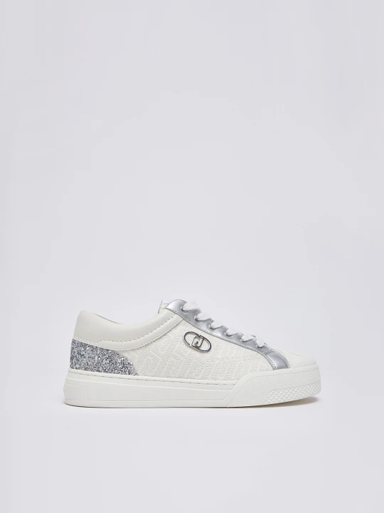 Zdjęcie produktu Liu Jo Monogram Sneakers With Glitter biały