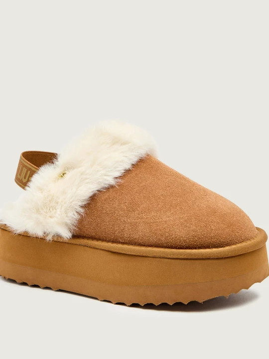 Zdjęcie produktu Liu Jo Mule JANE 10 | zamsz | shearling koniakowy