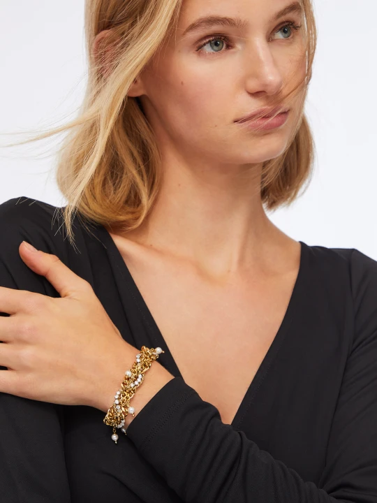 Zdjęcie produktu Liu Jo Multi-strand Bracelet With Diamantés złoty