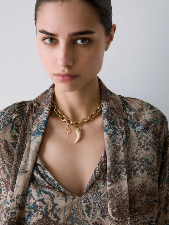Zdjęcie produktu Liu Jo Necklace With Horn Pendant biały