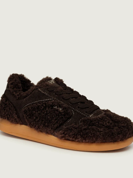 Zdjęcie produktu Liu Jo Ocieplane sneakersy Connor 01 | shearling | zamsz brązowy
