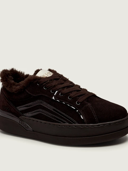 Zdjęcie produktu Liu Jo Ocieplane sneakersy Lena 02 | zamsz | shearling brązowy