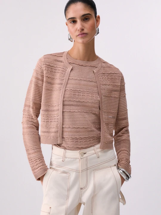 Zdjęcie produktu Liu Jo Openwork Cardigan różowy